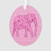 Bloem olifant - fuchsia roze ornament (voorkant)