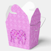 Bloem olifant - orchidee en magenta bedankdoosjes (Geopend)