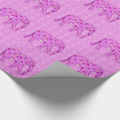 Bloem olifant - orchidee en magenta cadeaupapier (Hoek)