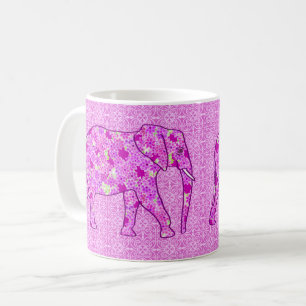 Bloem olifant - orchidee en magenta koffiemok