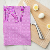 Bloem olifant - orchidee en magenta theedoek (Quarter Fold)