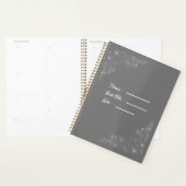 Bloem Omlijning Boek Donkergrijze Kaft Planner (Display)