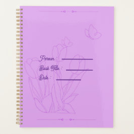 Bloem Omlijning Boek Paarse Cover Planner