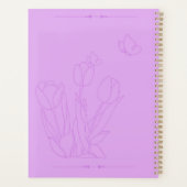 Bloem Omlijning Boek Paarse Cover Planner (Achterkant)