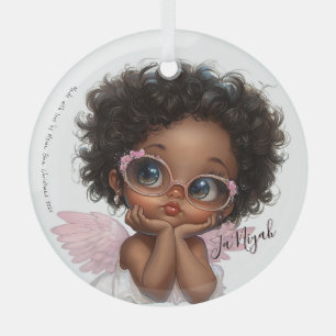 Bloem omlijst wonderkind glas ornament