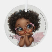 Bloem omlijst wonderkind glas ornament (Achterkant)