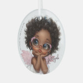 Bloem omlijst wonderkind glas ornament (Voorkant links)
