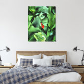 Bloem ondergedompeld in groen canvas afdruk (Insitu (Slaapkamer))
