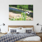 Bloem ondersteund door River Canvas Print (Insitu (Slaapkamer))