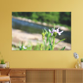 Bloem ondersteund door River Canvas Print (Insitu (Woonkamer))