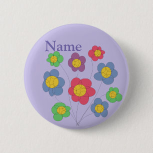 bloem ontploffing - kenteken/knoop ronde button 5,7 cm
