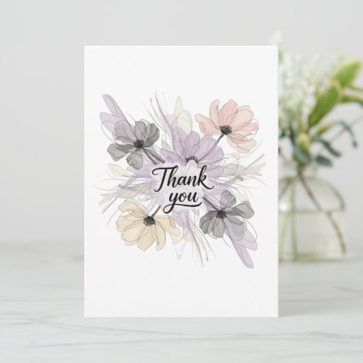 Bloem ontwerp dank u kaart (Staand voorkant)