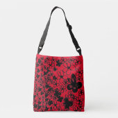 Bloem ontwerp in rood crossbody tas (Achterkant)