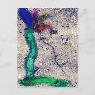 Bloem op beton briefkaart