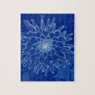 bloem op blauw legpuzzel