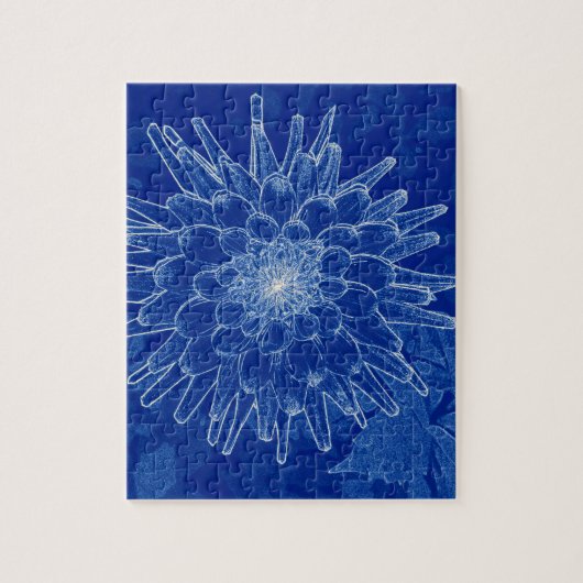 bloem op blauw legpuzzel (Verticaal)