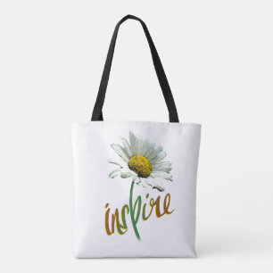 Bloem op canvas tas
