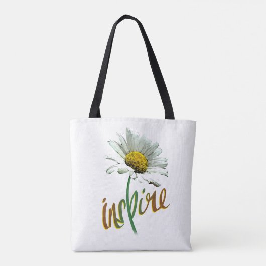 Bloem op canvas tas (Achterkant)