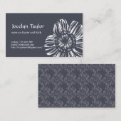 Bloem op grijze achtergrond contactkaartje (Voorkant / Achterkant)