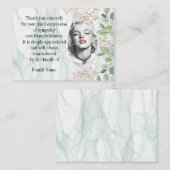 Bloem op het marmer na begrafenis bedankkaarten notitiekaartje (Voorkant / Achterkant)