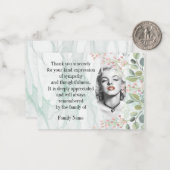 Bloem op het marmer na begrafenis bedankkaarten notitiekaartje (Voorkant / Achterkant in situ)