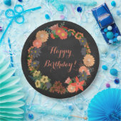 Bloem op kalkbordkartonnen Borden op jaarpapier Papieren Bordje (Feest)