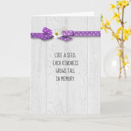 bloem op polka stik dank u kaart (Gele Bloem)