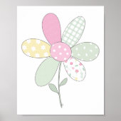 Bloem op witte achtergrond quilt kunstprintset poster (Voorkant)