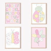 Bloem op witte achtergrond quilt kunstprintset poster