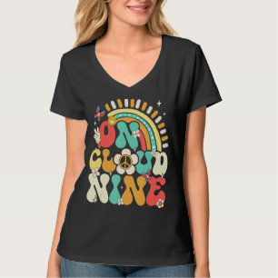 Bloem op wolk negen 9e verjaardag feestdecoratie t-shirt