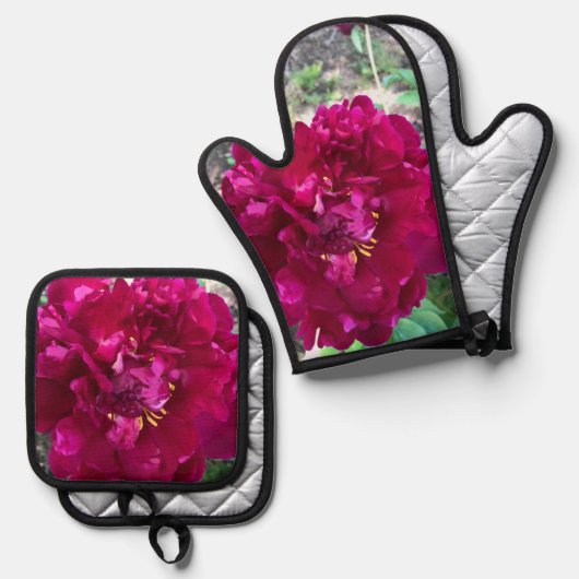 Bloem Ovenwant & Pannenlap Set (Voorkant / Achterkant)