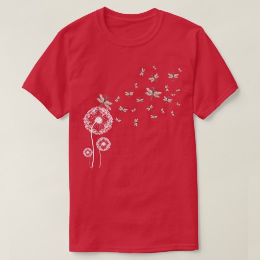 Bloem Paardebloem Insectenlibellen T-shirt (Design voorkant)