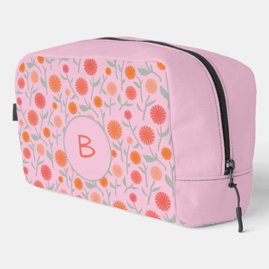 Bloem Paardebloem Monogram Gepersonaliseerd Toilettasje (Rechterhoek)