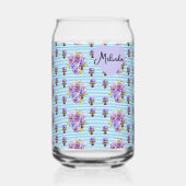 Bloem Paars Viola Blauwe Sering Pensee Vrouwenaam Blikvorm Glas (Achterkant)