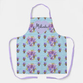 Bloem Paars Viola Blauwe Sering Pensee Vrouwenaam Schort (Voorkant)