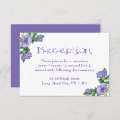 Bloem Paarse Waterverf Bloem Ontvangstkaart Informatiekaartje (Voorkant / Achterkant)