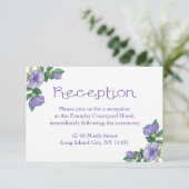 Bloem Paarse Waterverf Bloem Ontvangstkaart Informatiekaartje (Staand voorkant)