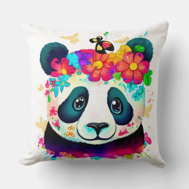 Bloem Panda Kussen (Voorkant)