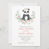 Bloem panda voor babyshower uitnodiging (Voorkant)