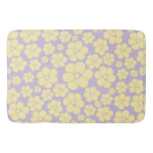 Bloem - Pastel - Geel en Paars Badmat (Voorkant)