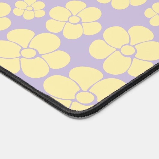 Bloem - Pastel - Geel en Paars Bureaumat (Hoek)