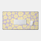 Bloem - Pastel - Geel en Paars Bureaumat (Keyboard & Muis)