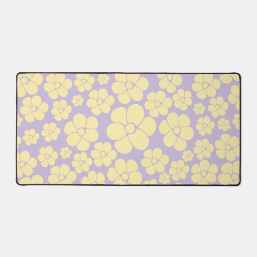 Bloem - Pastel - Geel en Paars Bureaumat (Voorkant)