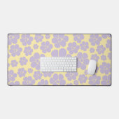 Bloem - Pastel - Geel en Paars Bureaumat (Keyboard & Muis)