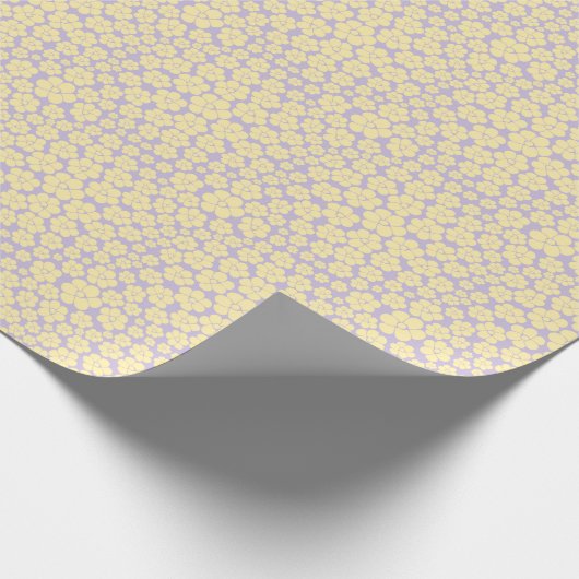 Bloem - Pastel - Geel en Paars Cadeaupapier (Hoek)