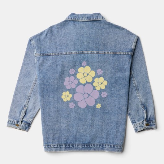 Bloem - Pastel - Geel en Paars Denim Jacket (Achterkant)