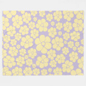 Bloem - Pastel - Geel en Paars Fleece Deken (Voorkant (Horizontaal))