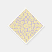 Bloem - Pastel - Geel en Paars Servet (Hoek)