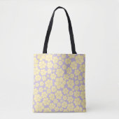 Bloem - Pastel - Geel en Paars Tote Bag (Voorkant)