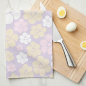 Bloem - Pastel Roze, Geel en Paars Theedoek (Quarter Fold)